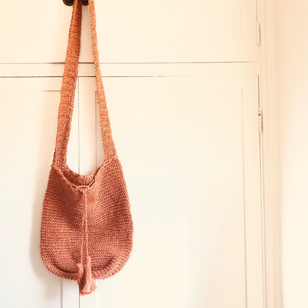 J Crew Orange Straw Woven Bag